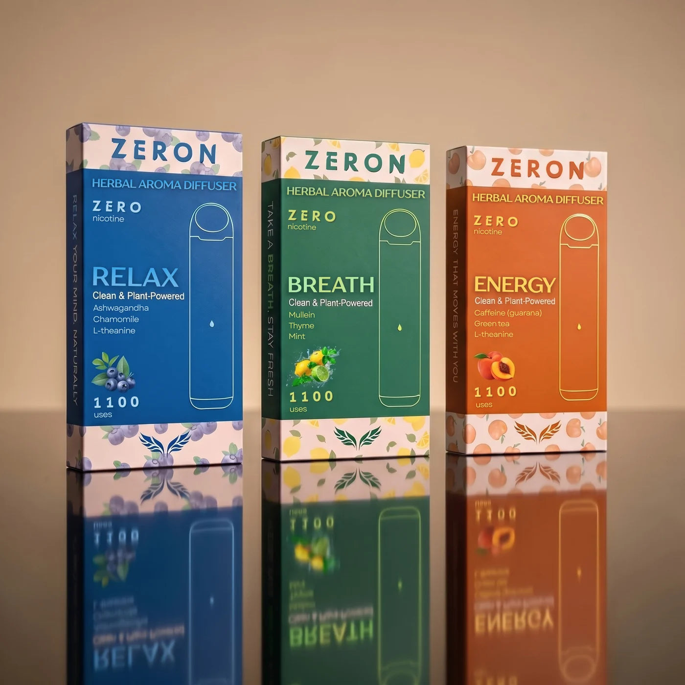 ZERON RELAX, BREATH and ENERGY boxes